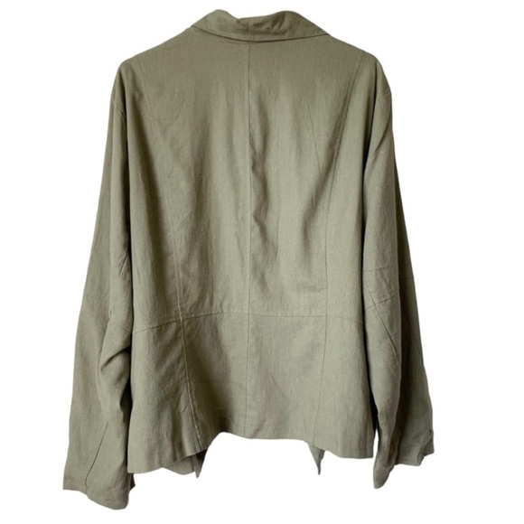 NEW BAGATELLE LINEN Blend Green Plus Size Jacket 2X - Picture 3 of 7